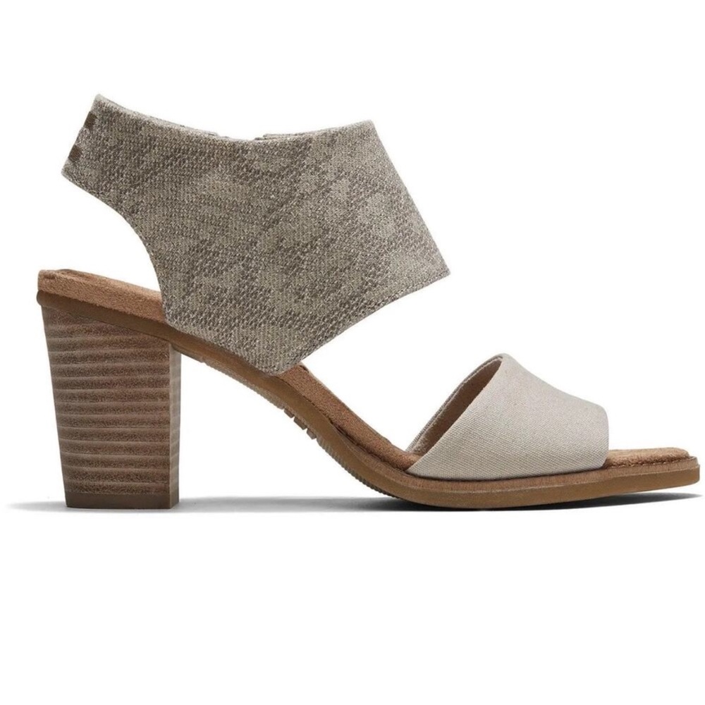 TOMS Cobblestone Snake Tan Majorca Cutout Heel Sandal  Sz 9
